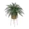 34" Artificial River Fern Plant in Metal Planter with Stand